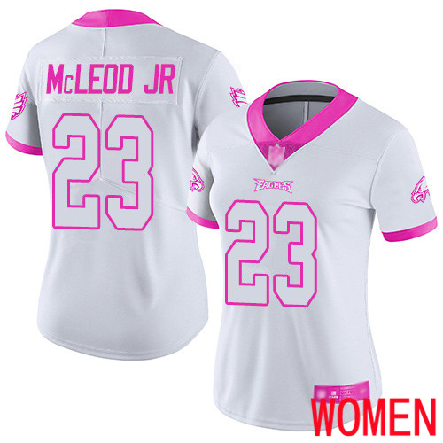 Women Philadelphia Eagles #23 Rodney McLeod Limited White Pink Rush Fashion NFL Football Jersey